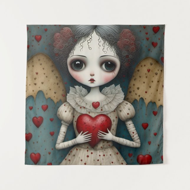 Adorable Gothic Valentine Doll Wandteppich (Vorderseite)