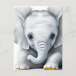Adorable Gray Baby Elephant Postkarte