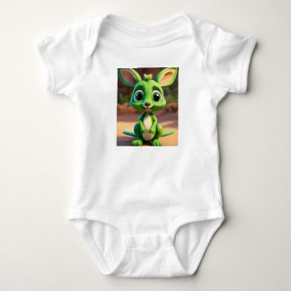 Adorable Green Baby Kangaroo Baby Strampler