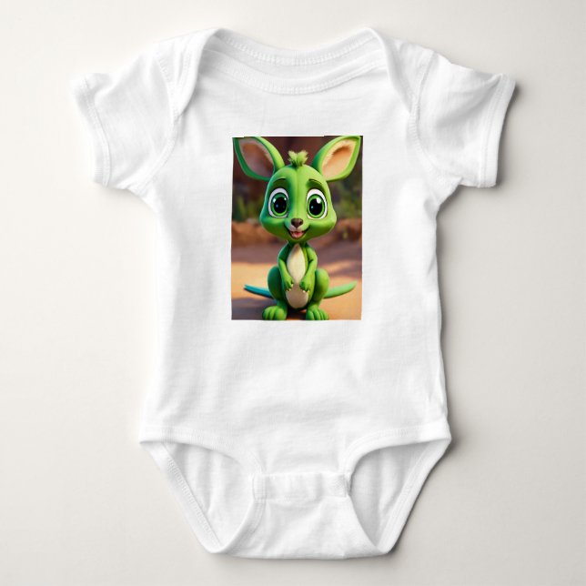 Adorable Green Baby Kangaroo Strampler (Vorderseite)