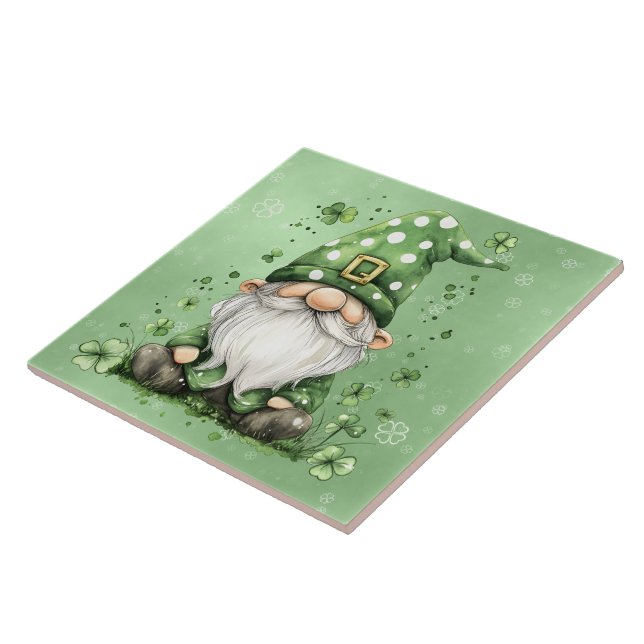 Adorable Green St. Patrick's Day Gnomes Fliese (Seite)