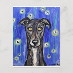 Adorable Greyhound-Portrait Postkarte