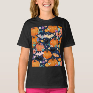 Adorable Halloween Bats & Pumpkins T-Shirt