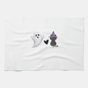 Adorable Halloween Duo Freundlicher Geist und schw Geschirrtuch