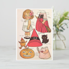 Adorable Halloween 🎃 Papierpuppen Dankeskarte