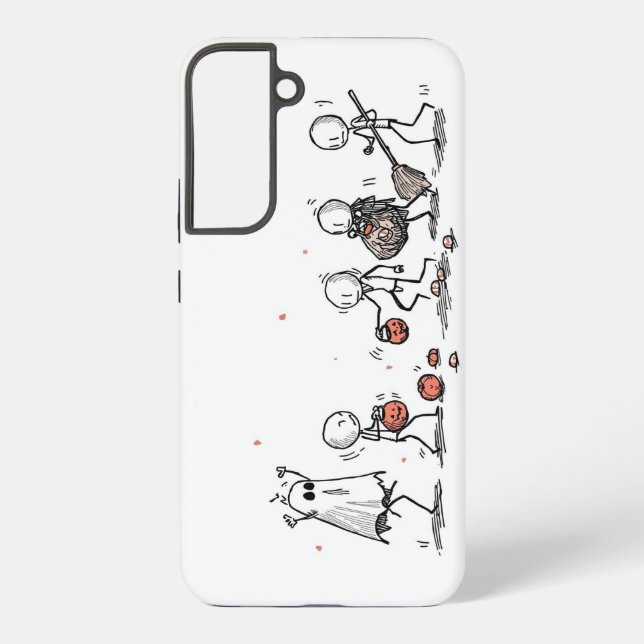 Adorable Halloween Stick Figure Scene Samsung Galaxy Hülle (Rückseite)