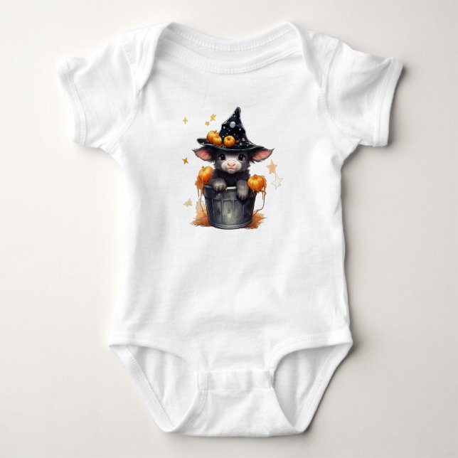 ADORABLE HALLOWEWEE KUHE IN EINEM BUCKET BABY STRAMPLER (Vorderseite)