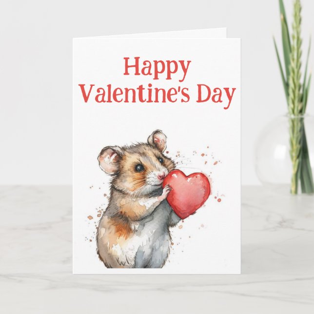 Adorable Hampster Valentinstag Karte (Vorderseite)