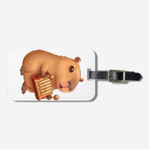 Adorable Hamster Rustic Strohhut - LugGepäckmarke