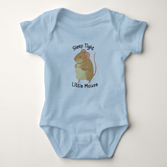 Adorable Hand-Painted Mouse Baby Bodysuit Baby Strampler (Vorderseite)