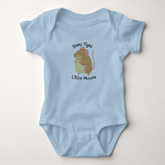 Adorable Hand-Painted Mouse Baby Bodysuit Strampler