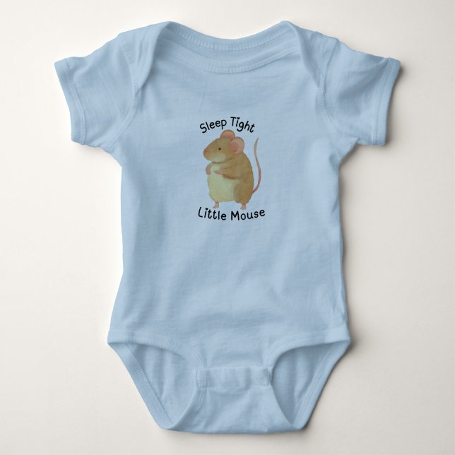 Adorable Hand-Painted Mouse Baby Bodysuit Strampler (Vorderseite)