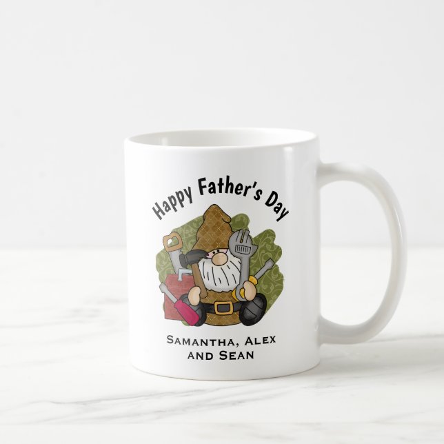 Adorable Handyman & Carpenter Garden Gnome Kaffeetasse (Rechts)