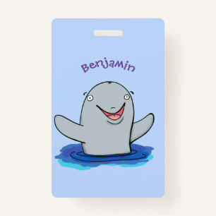 Adorable Happpoise Cartoon Illustration Ausweis