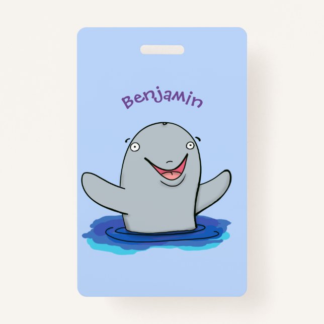 Adorable Happpoise Cartoon Illustration Ausweis (Vorderseite)