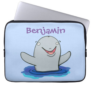Adorable Happpoise Cartoon Illustration Laptopschutzhülle