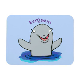 Adorable Happpoise Cartoon Illustration Magnet