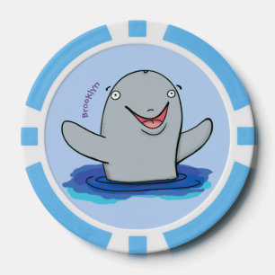 Adorable Happpoise Cartoon Illustration Pokerchips