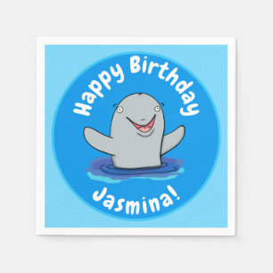 Adorable Happpoise Cartoon Illustration Serviette