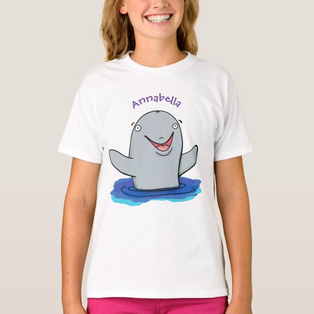 Adorable Happpoise Cartoon Illustration T-Shirt (Vorderseite)