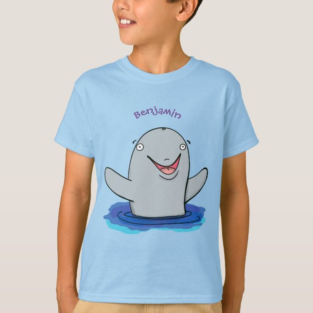 Adorable Happpoise Cartoon Illustration T-Shirt (Vorderseite)
