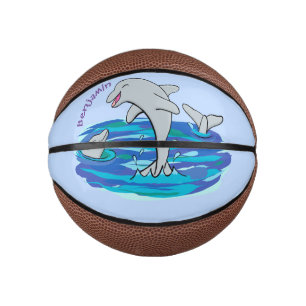 Adorable Happy Delphine Cartoon Illustration Mini Basketball