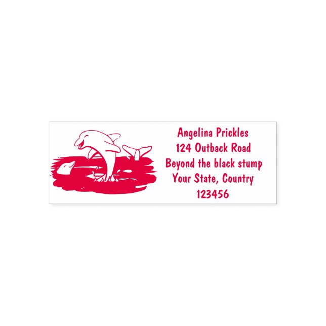Adorable Happy Delphine Cartoon Illustration Permastempel (Design)