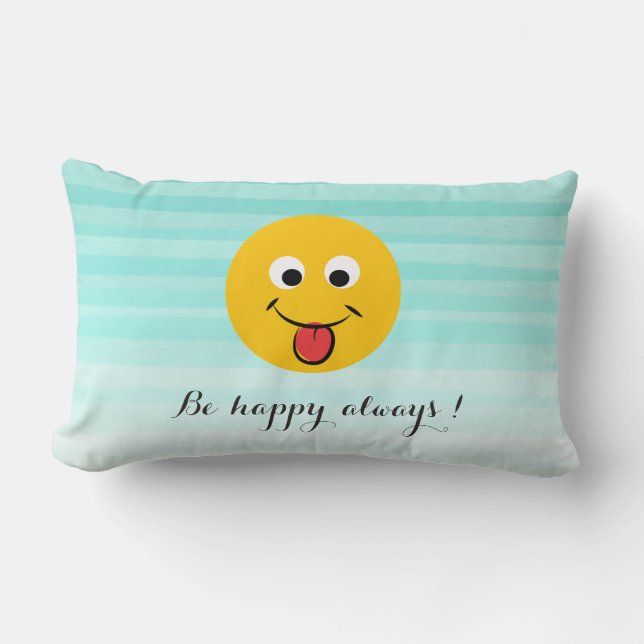 Adorable Happy Emoji Face-Sei immer glücklich Lendenkissen (Vorderseite)