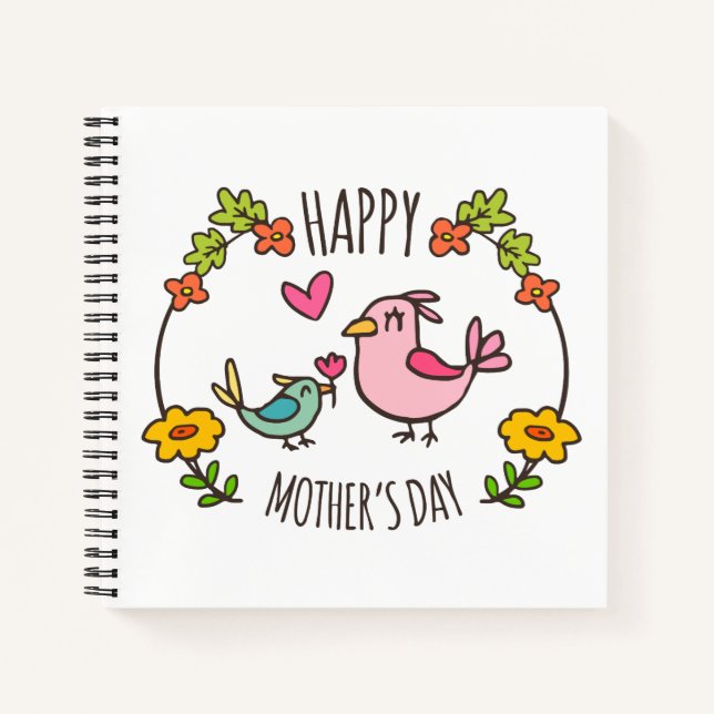 Adorable Happy Mother's Day Gästebuch Notizbuch (Vorderseite)