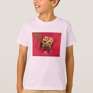 Adorable Happy New Year 2025 Hunde T - Shirt Desig