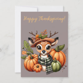 Adorable Happy Thanksgiving Hirsche Wasserfarbenka