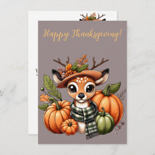 Adorable Happy Thanksgiving Hirsche Wasserfarbenka
