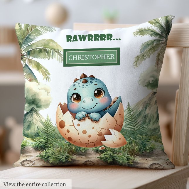 Adorable Hatch bald Baby Dinosaur Baby Kissen (Adorable Hatching Soon Baby Dinosaur Baby Pillow)