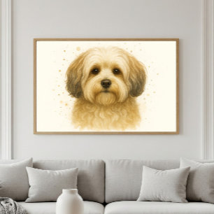 Adorable Havanese Watercolor Portrait Poster