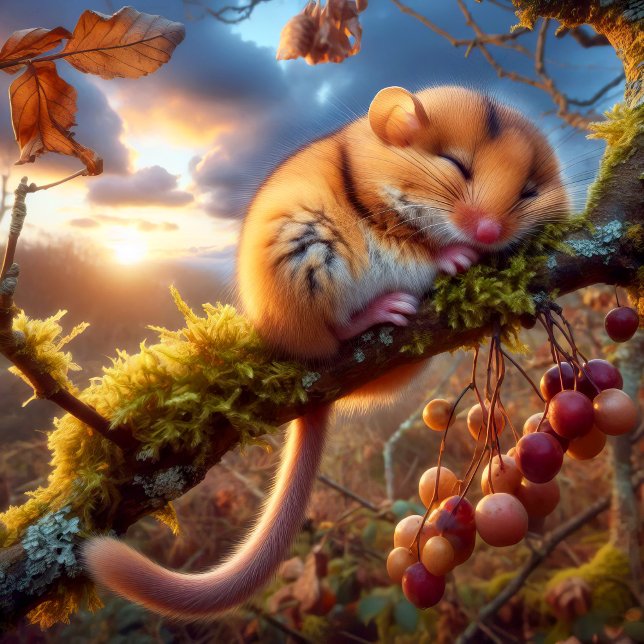Adorable Hazel Dormouse in a Woodland Tree Poster (Von Creator hochgeladen)