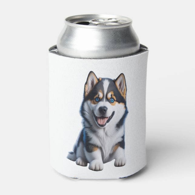 Adorable HD Alaskan Malamute Puppy Portrait - Embr Dosenkühler (Kanne Vorderseite)