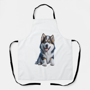 Adorable HD Alaskan Malamute Puppy Portrait - Embr Schürze