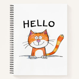 Adorable "Hello" Cat Notebook Notizbuch