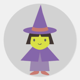 Adorable Hexe Runder Aufkleber