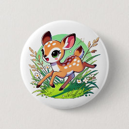 Adorable Hirsche mit laufendem Fleck Button