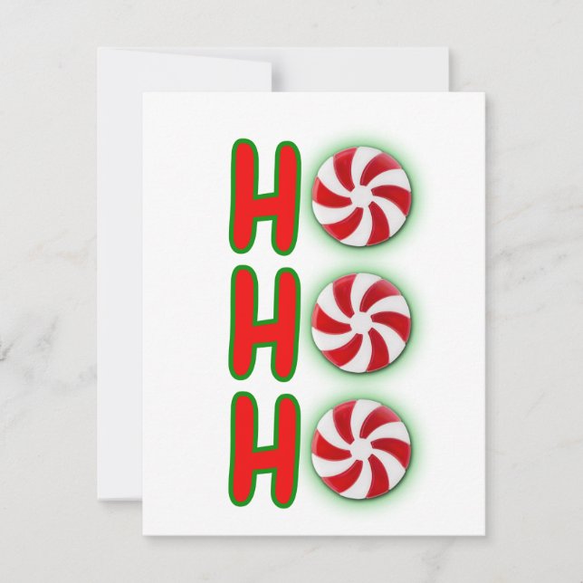 Adorable Ho Ho Ho Weihnachtskarte Mitteilungskarte (Vorderseite)