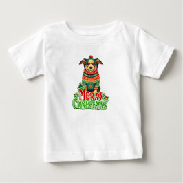 Adorable Holiday Dog Vibes Baby T-shirt