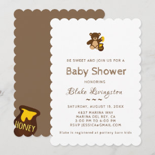 Adorable Honey Bee Baby Dusche Einladung White