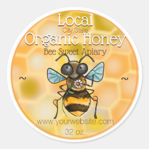 Adorable Honey Bee Labels Runder Aufkleber