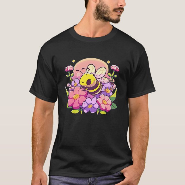 Adorable Honeybees and Flowers Save the Bees with  T-Shirt (Vorderseite)