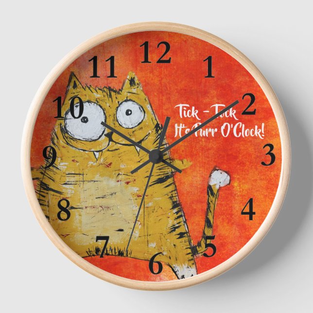 Adorable horloge murale de chat artistique! (Recto)