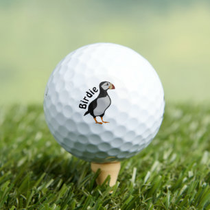 Adorable Horned Puffin Stehender Cartoon Golfball