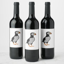 Adorable Horned Puffin Stehender Cartoon