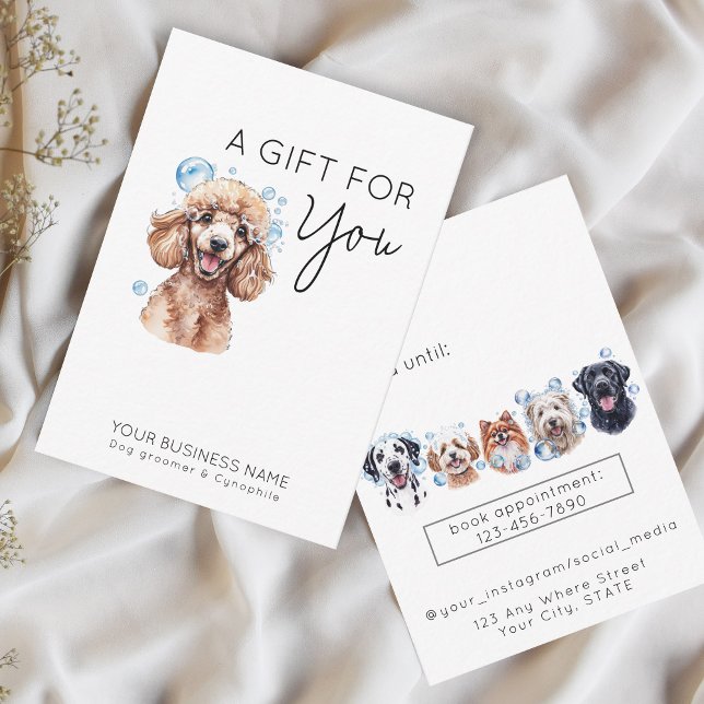 Adorable Hund, Poodle Haustierzucht Geschenkkarte Mitteilungskarte (Von Creator hochgeladen)