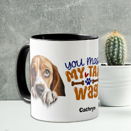Adorable Hund Sie machen meinen Schwanz Wag Tasse